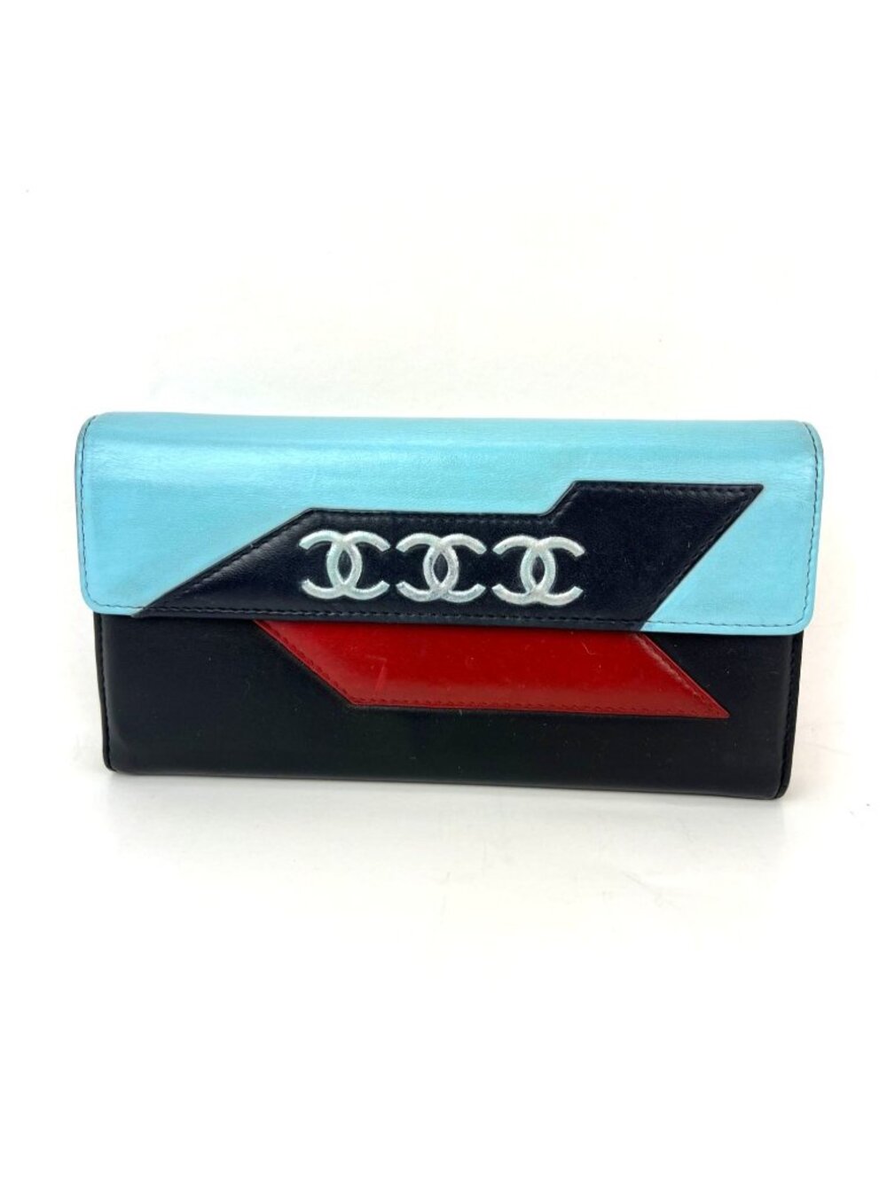Chanel Airline Triple CC Logo Long Wallet